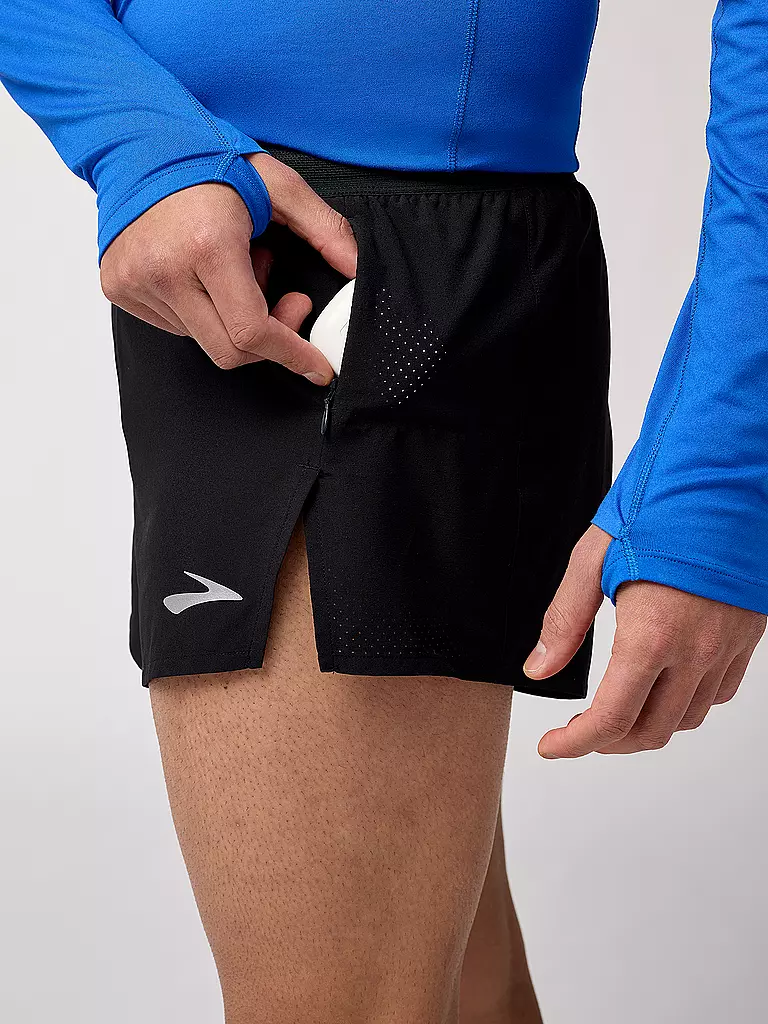 BROOKS | Herren Laufshort Breakaway 3 | schwarz