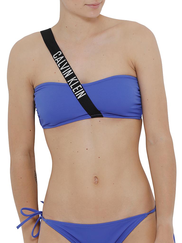 CALVIN KLEIN | Damen Bandeau Bikinioberteil Intense Power | blau