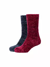 CAMANO | Damen Freizeitsocken Cosy Aloe Vera 2er Pkg. | dunkelrot