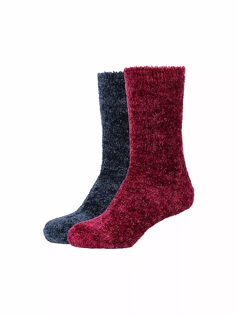 CAMANO | Damen Freizeitsocken Cosy Aloe Vera 2er Pkg. | dunkelrot
