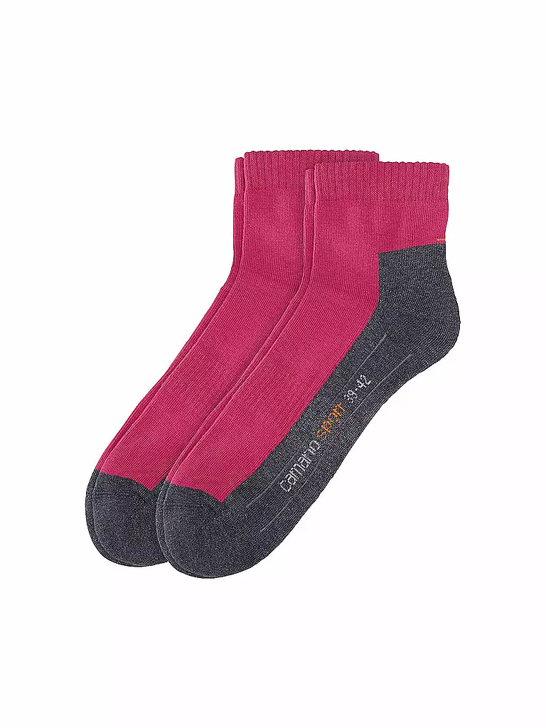 CAMANO | Damen Kurzsocken Sport Quarter Coolmax 2er Pkg. | pink