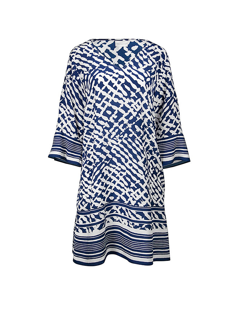 CHARMLINE Kleid V-Ausschnitt 3/4 Ärmel Viskose Dunkelblau