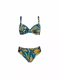 CHARMLINE | Damen Bikini Satin Fruits | Petrol