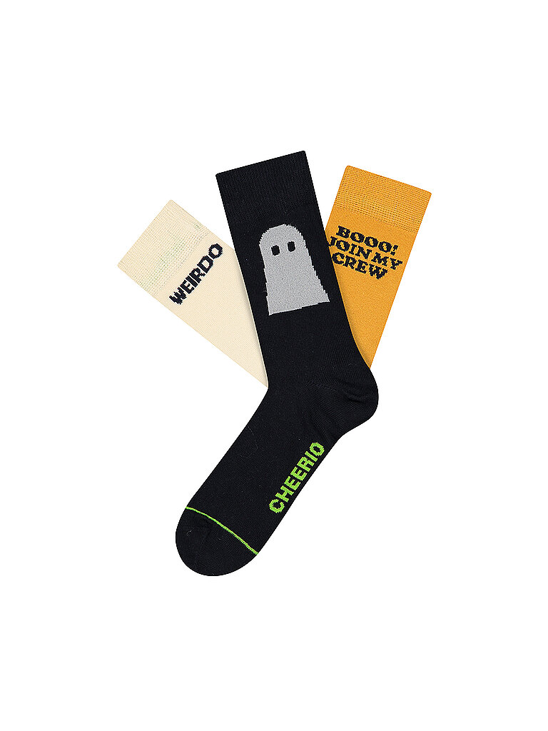 CHEERIO Freizeitsocken Halloween Wired Ghost 3er Pack gelb | 41-46