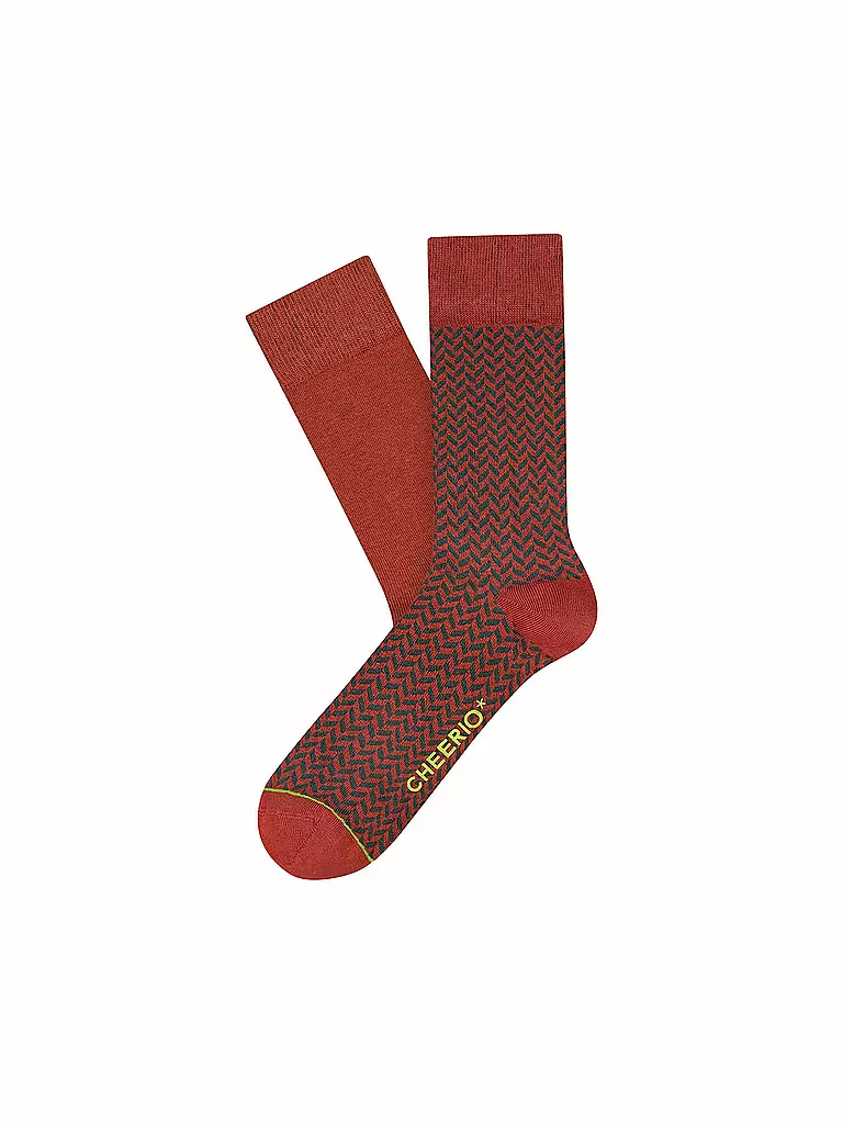 CHEERIO | Freizeitsocken Herringbone Homie 2er Pack | rot