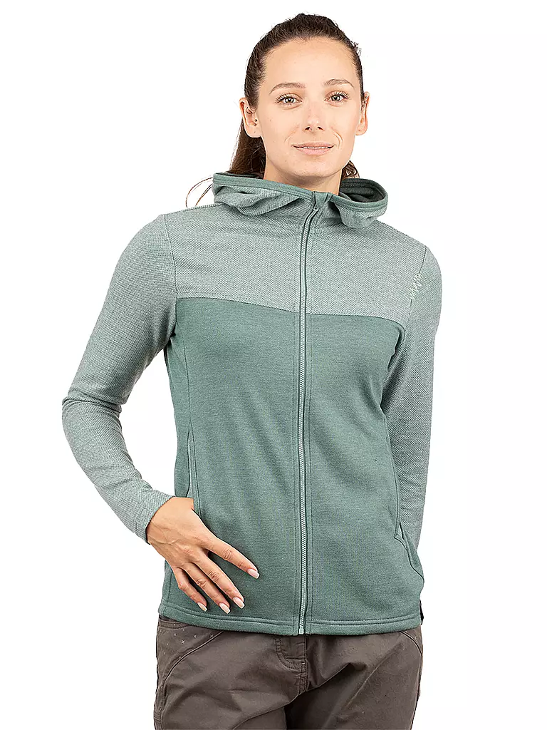 CHILLAZ | Damen Fleecejacke Street Hoodie | dunkelgrün