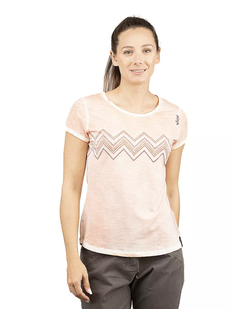 CHILLAZ | Damen Klettershirt Oetztal ZigZag Ornament | koralle