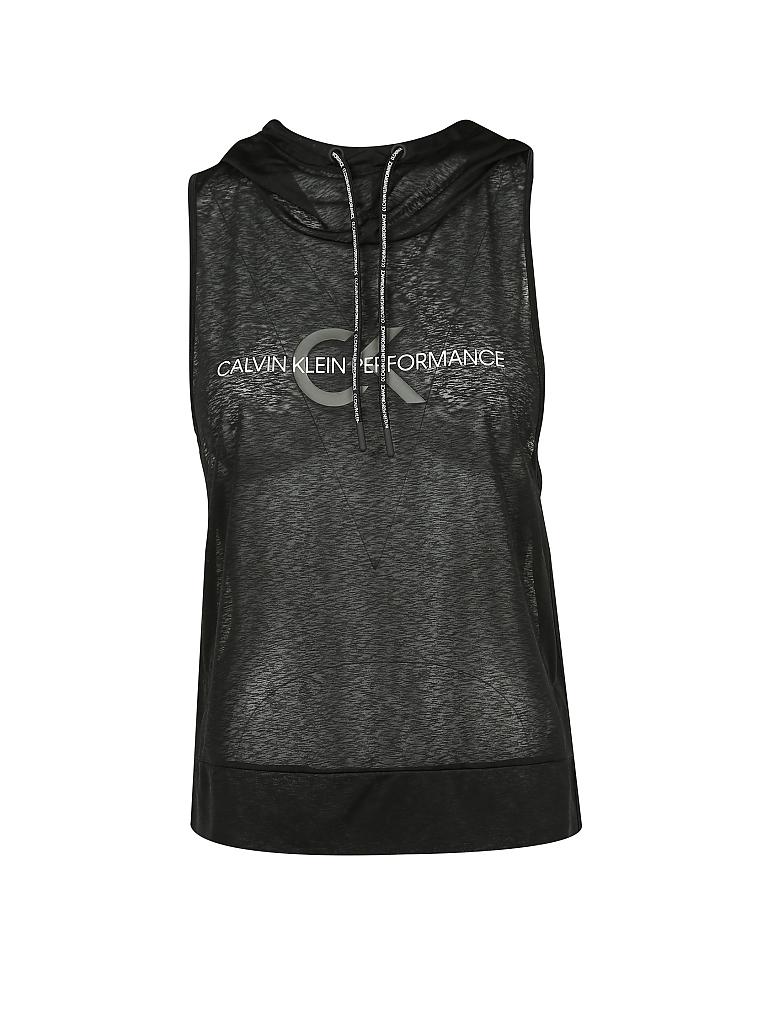 CK PERFORMANCE | Damen Fitness-Tanktop mit Kapuze | schwarz