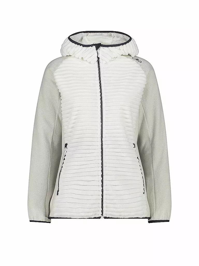 CMP | Damen Unterzieh  Hybridjacke mit Highloft-Fleece und Knit-Tech-Ärmeln | weiss