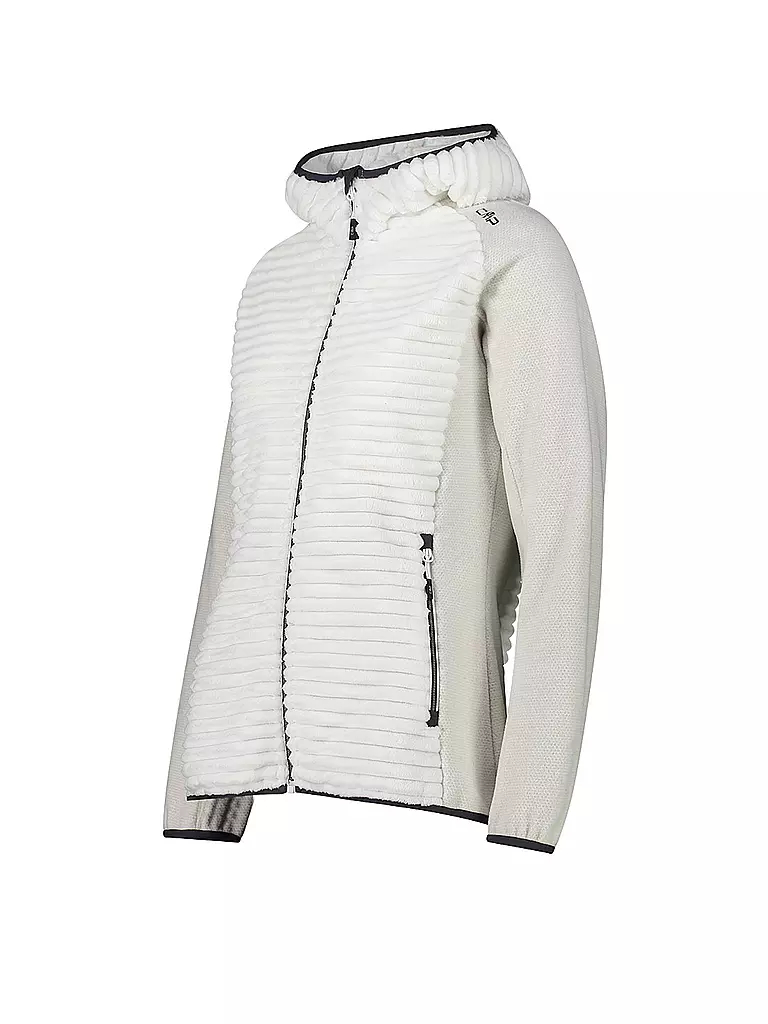 CMP | Damen Unterzieh  Hybridjacke mit Highloft-Fleece und Knit-Tech-Ärmeln | weiss