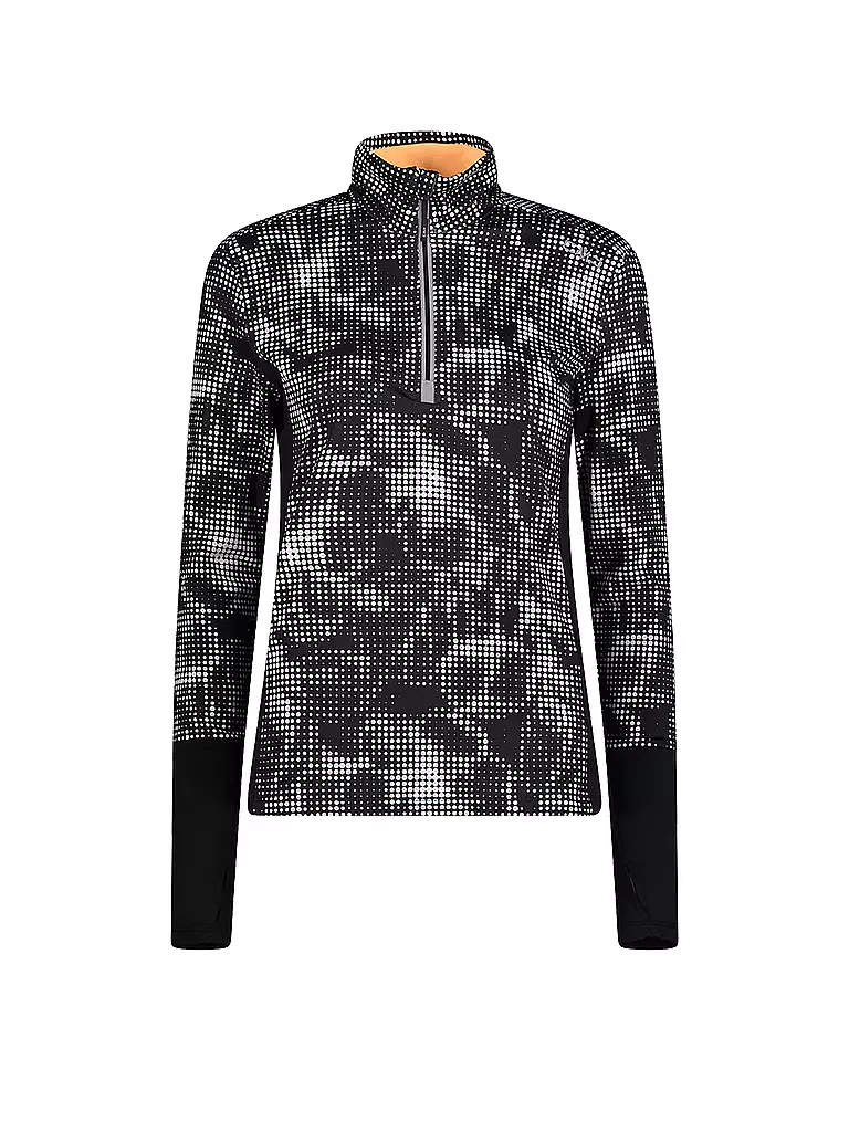 CMP | Damen Unterzieh Zipshirt Warm Printed | schwarz