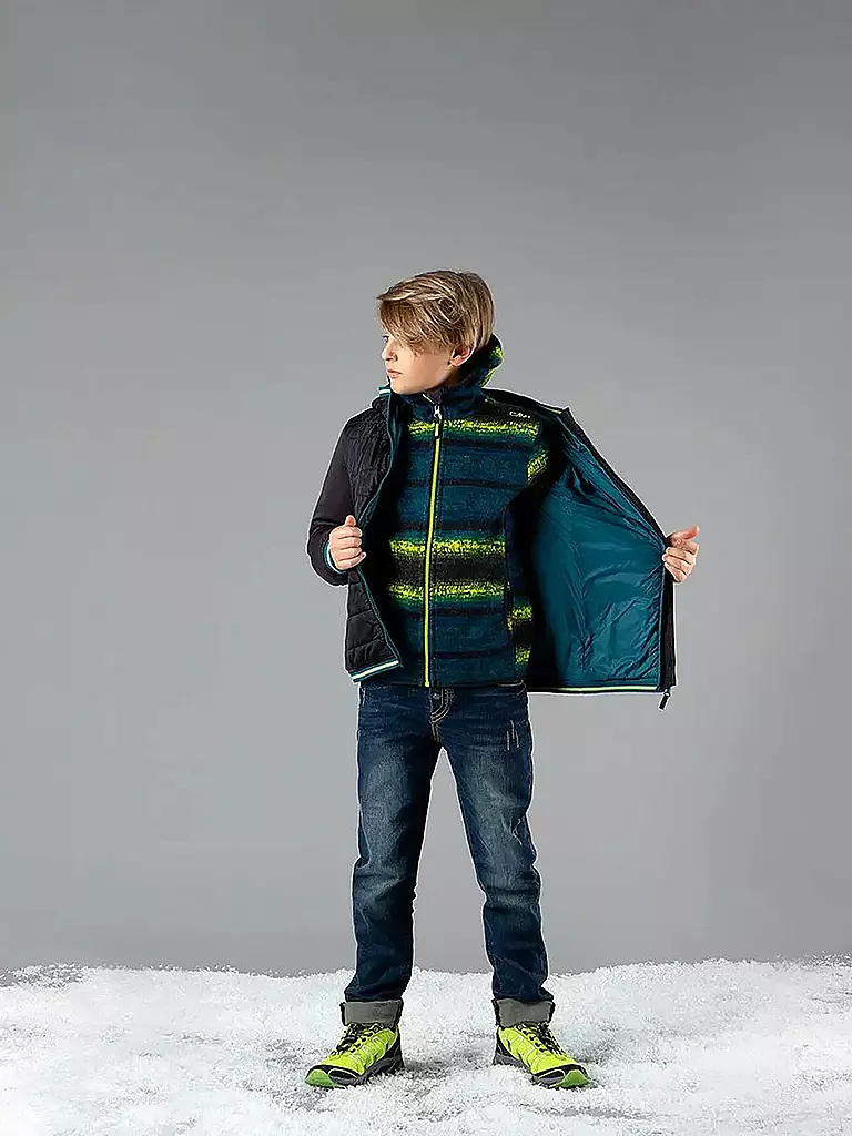 CMP | Jungen Fleecejacke Jaquard Strick | petrol