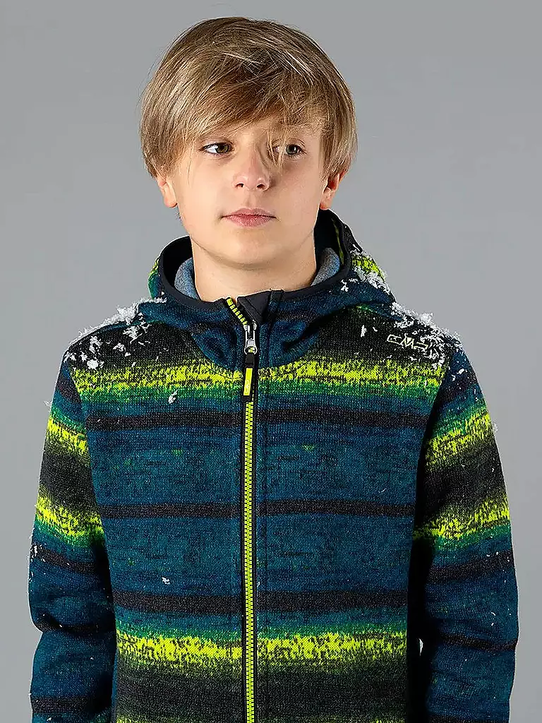 CMP | Jungen Fleecejacke Jaquard Strick | petrol