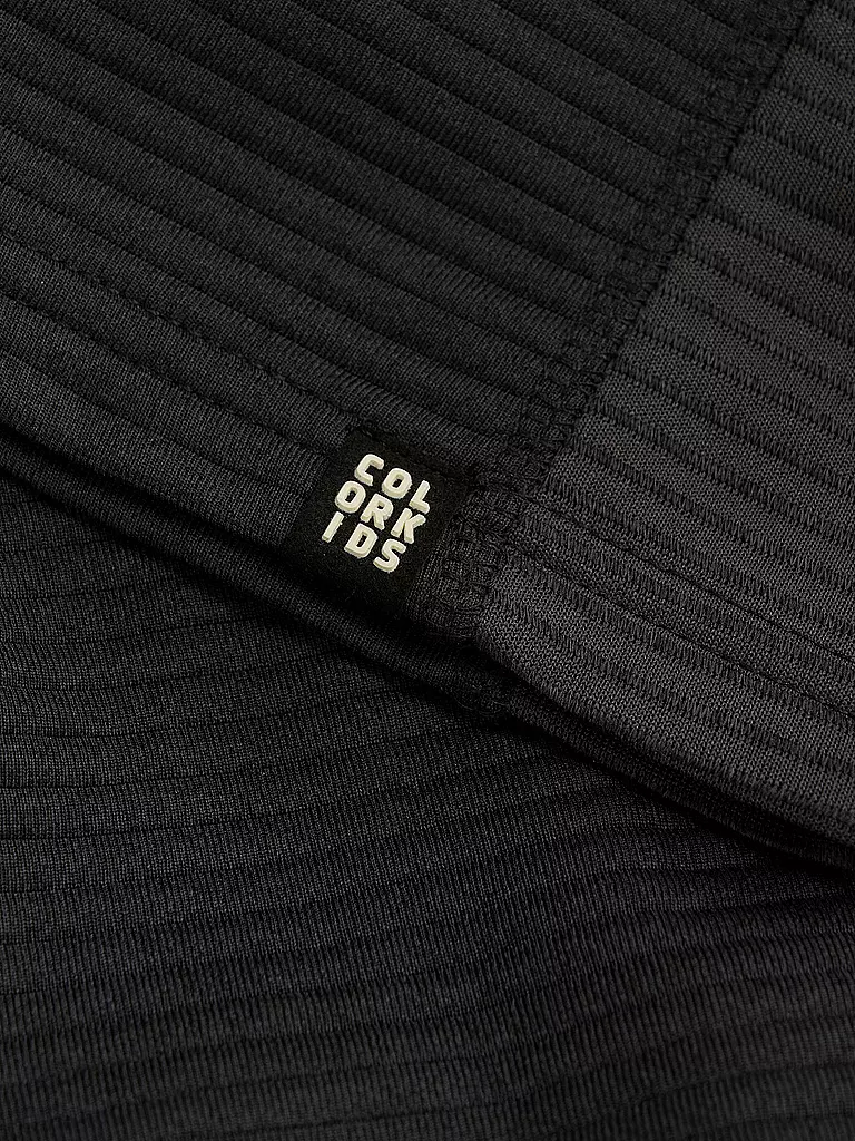 COLOR KIDS | Kinder Unterzieh Zipshirt Fleece Pulli Striped | schwarz