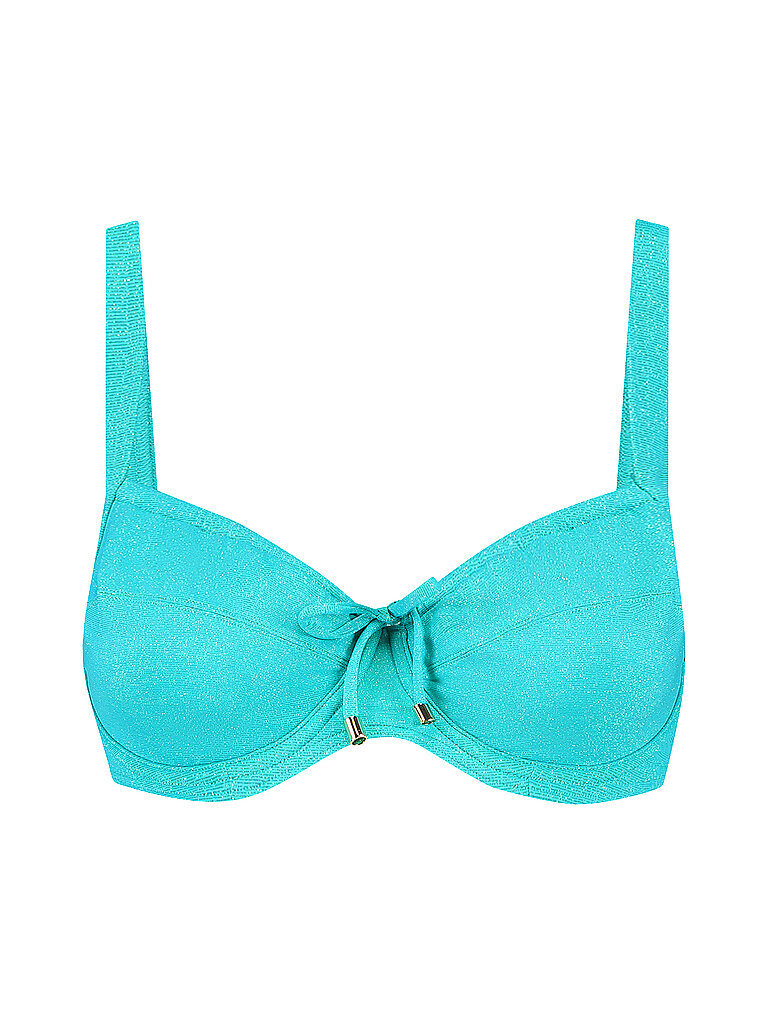 CYELL Bikinioberteil Glitzer Polyamid-Esasthan-Lurex Türkis