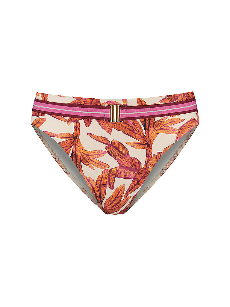 CYELL Bikinihose Bundhöhe Hoch Beinausschnitt Schnallendetail Polyamid-Esasthan Orange