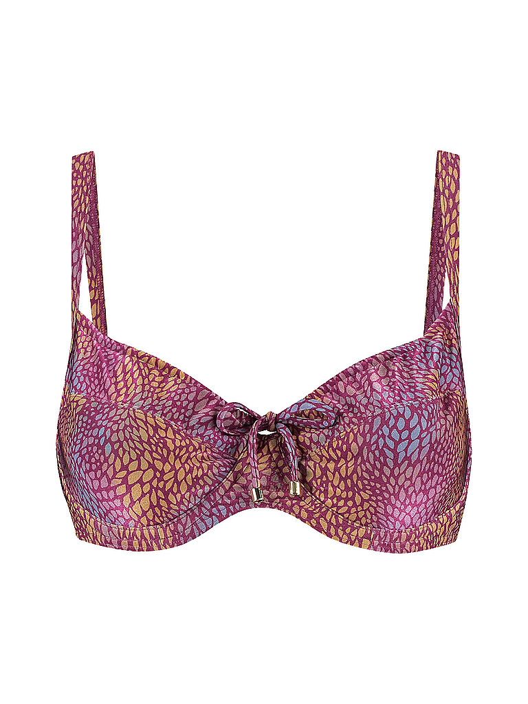 CYELL Bikinioberteil Mit Bügel Ohne Polsterung Schulterträger Polyamid-Esasthan Dunkelrot