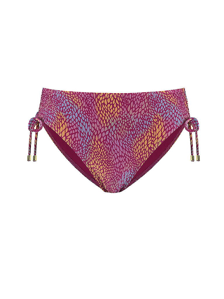CYELL Bikinihose Hüfte Niedriger Beinausschnitt Bindebänder Polyamid-Esasthan Dunkelrot