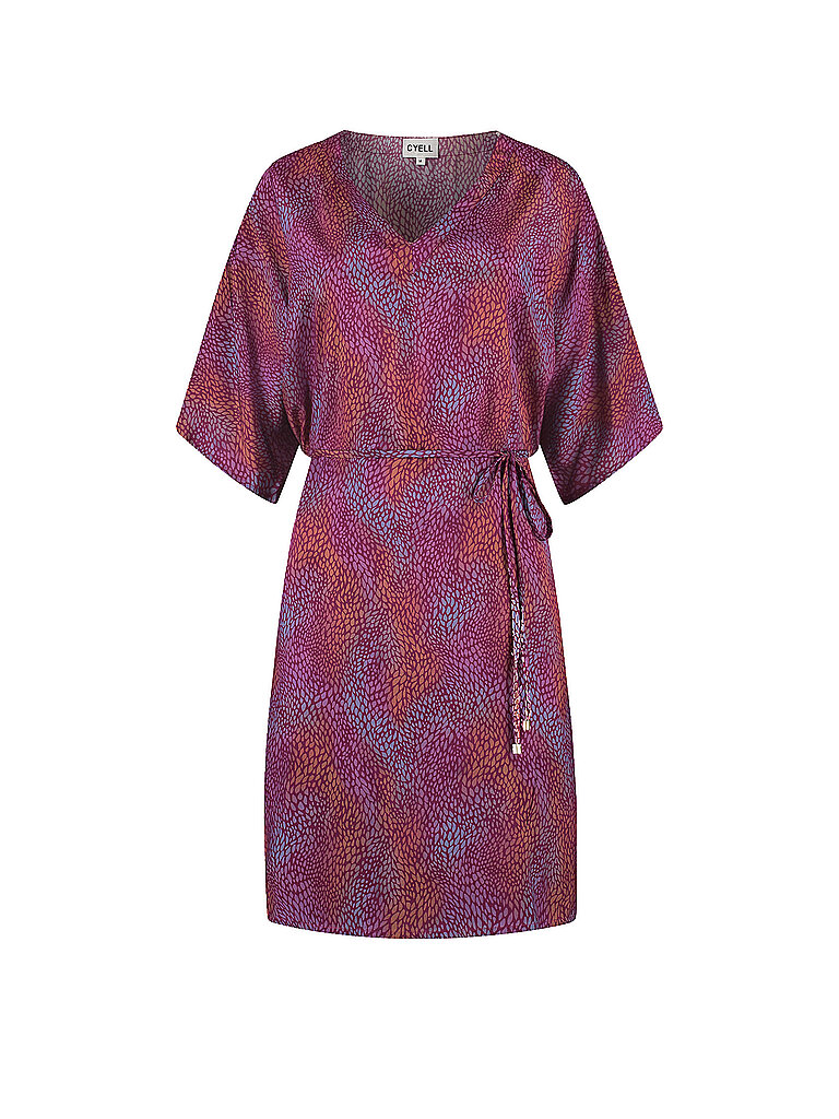 CYELL Tunika Fledermausarm V-Ausschnitt Viskose Burgundy Drops