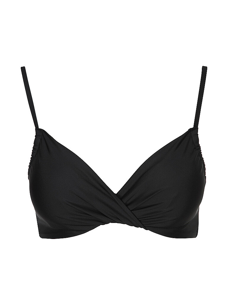 darling harbour Bikini Oberteil Drapierung Verstellbare Träger Black