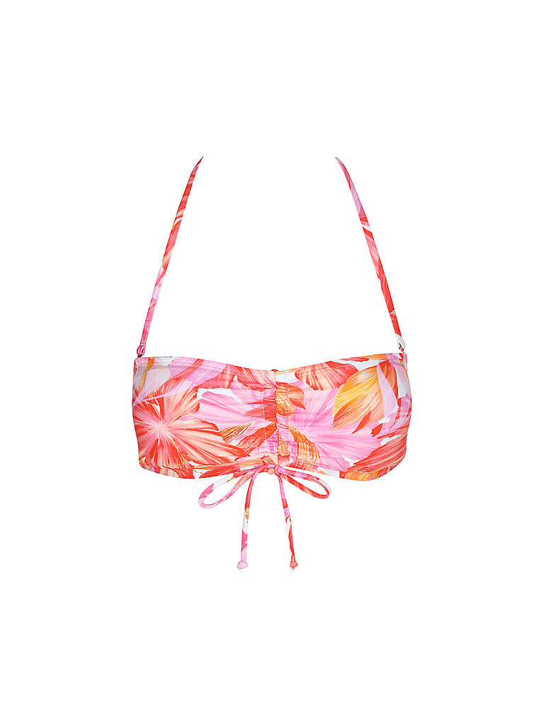 darling harbour Bikini Oberteil Bandeau Tunnelzug Rot-Pink