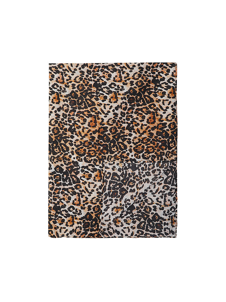 darling harbour Pareo Leopard Reine Baumwolle Schwarz-Beige