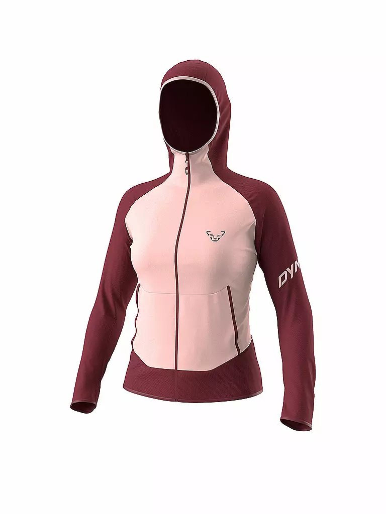 DYNAFIT | Damen Fleecejacke Transalper Light Polartec® Hoodie | dunkelrot