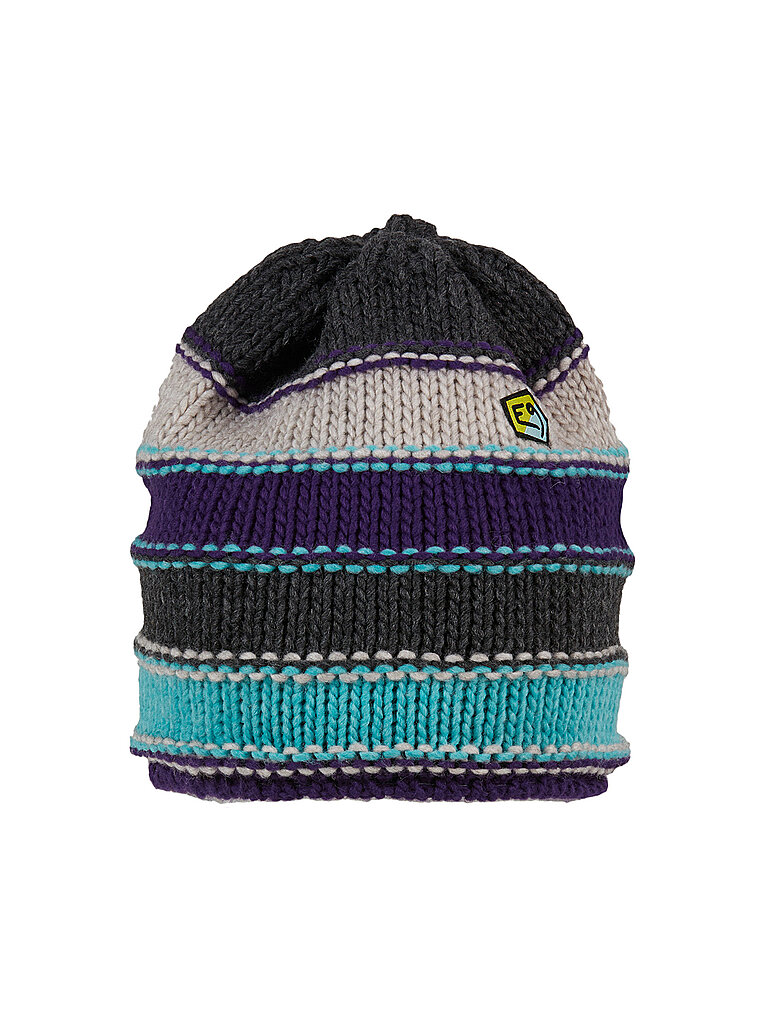 E9 Mütze Varbis Querstreifen Polyacryl-Polyester-Wolle hellblau