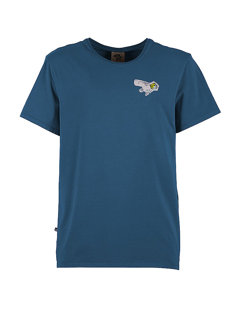 E9 Klettershirt Bio-Baumwolle Logo-Print Regular Fit Petrol