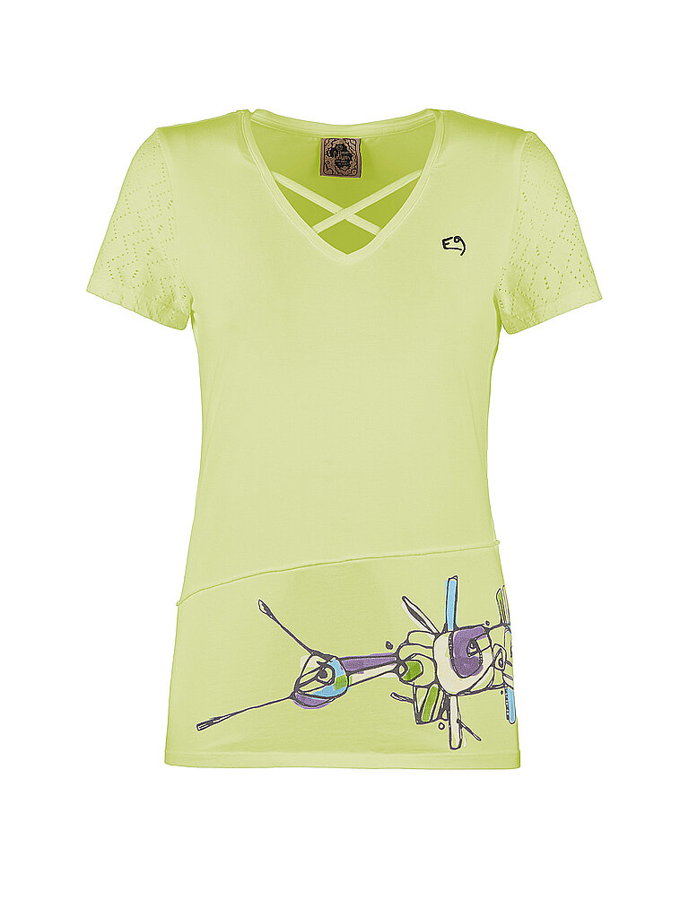 E9 Klettershirt V-Ausschnitt Baumwolle-Polyester Gelb