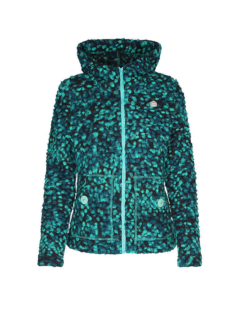 E9 Damen Fleecejacke Aly Dots Hoodie dunkelgrün | S