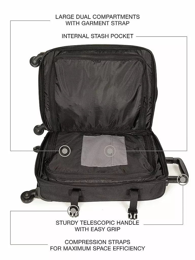 EASTPAK | Reisetrolley Trans4 CNNCT S 40L | schwarz