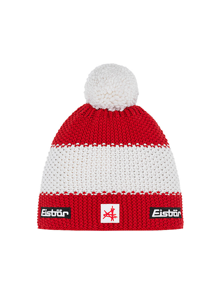 EISBÄR Mütze Star Pompon Ski Austria rot