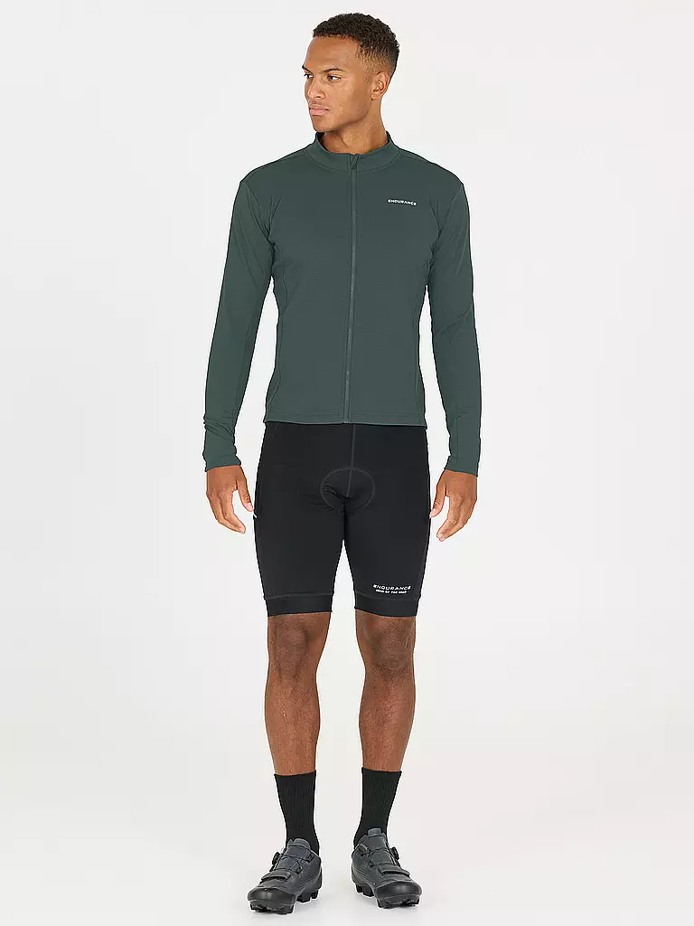 ENDURANCE | Herren Winter Radtrikot Megah | dunkelgrün