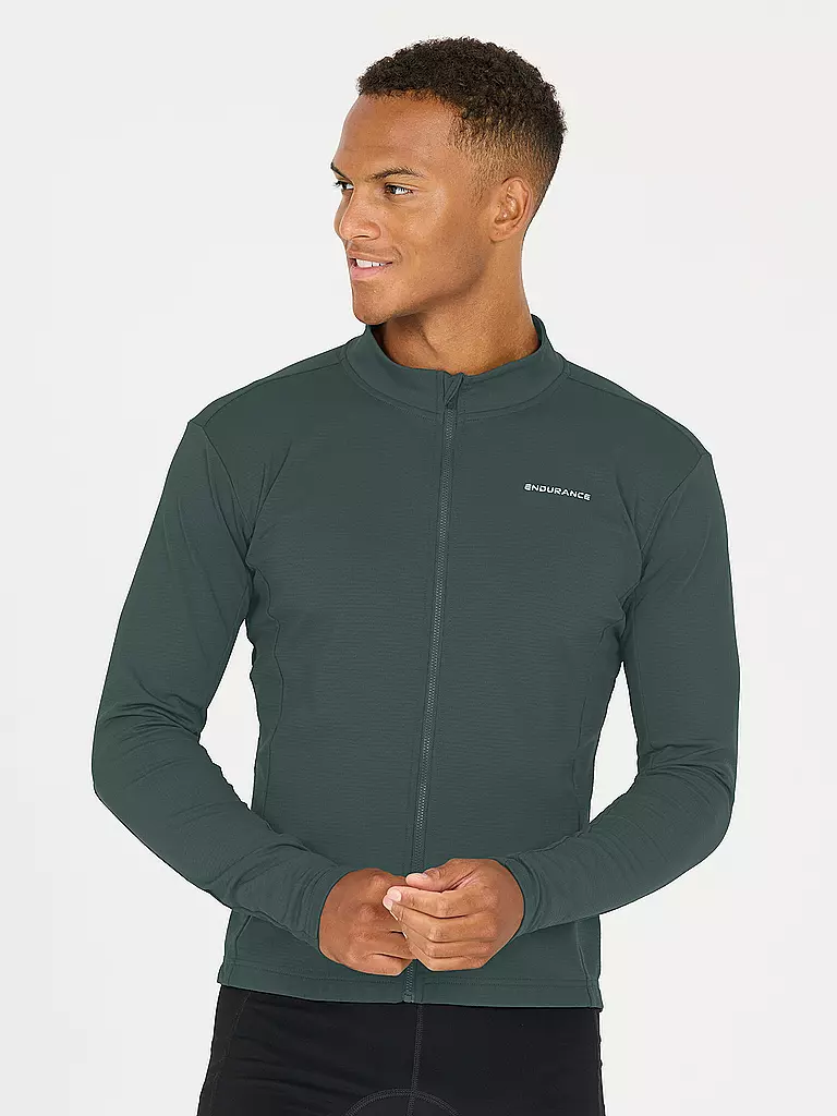 ENDURANCE | Herren Winter Radtrikot Megah | dunkelgrün