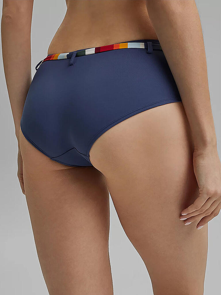 ESPRIT | Damen Bikinihose Hipster-Shorts mit Bindegürtel und Streifen | blau