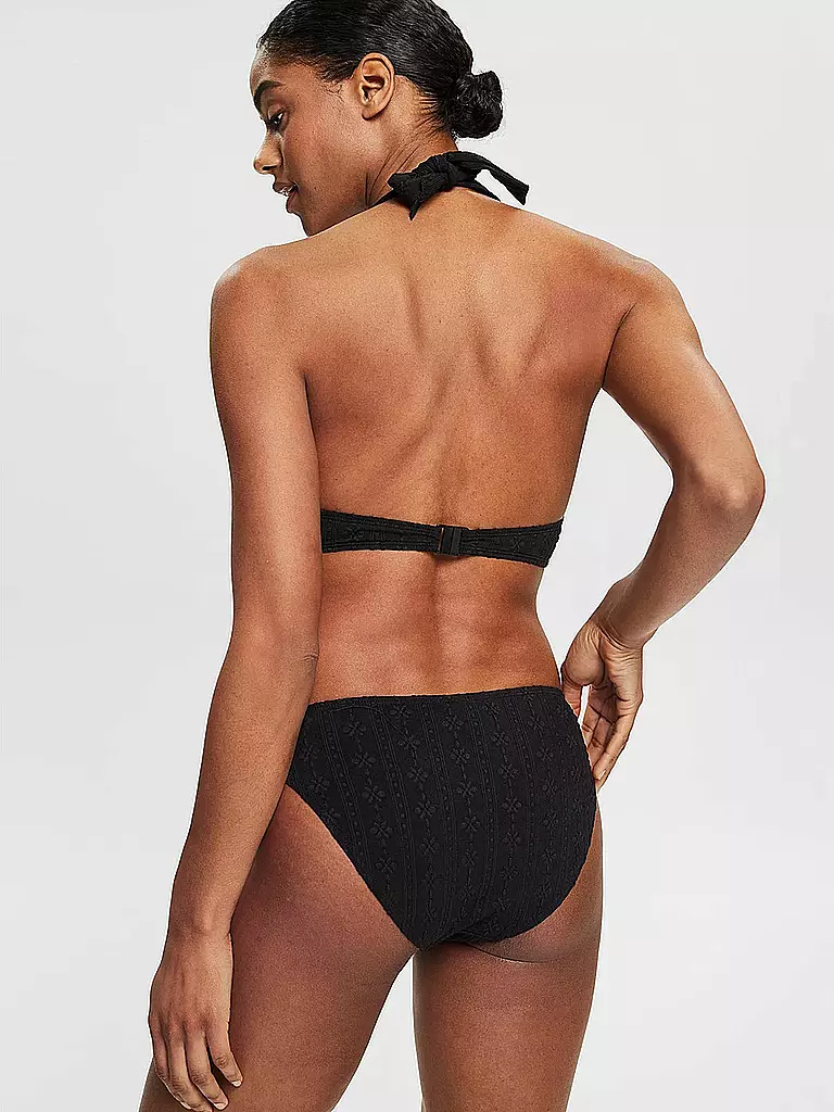 ESPRIT | Damen Bikinihose mit Musterstruktur | schwarz