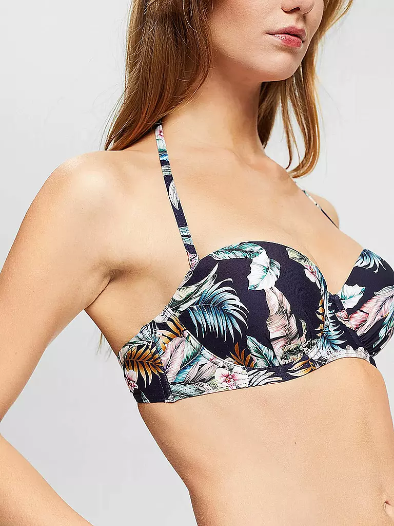 ESPRIT | Damen Bikinioberteil Bügel mit Tropical Print | blau