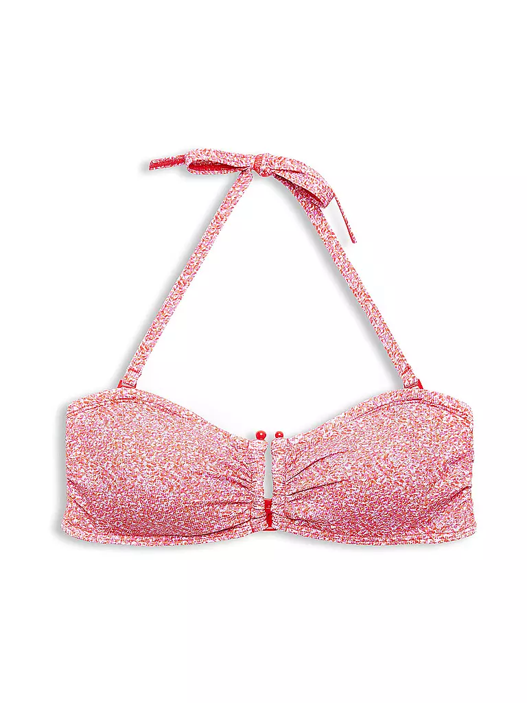 ESPRIT | Damen Bikinioberteil Bandeau mit Print wattiert | pink