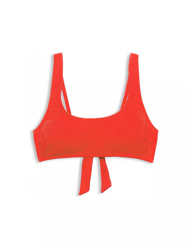 ESPRIT | Damen Bikinioberteil Crop mit wattierten Cups  | rot