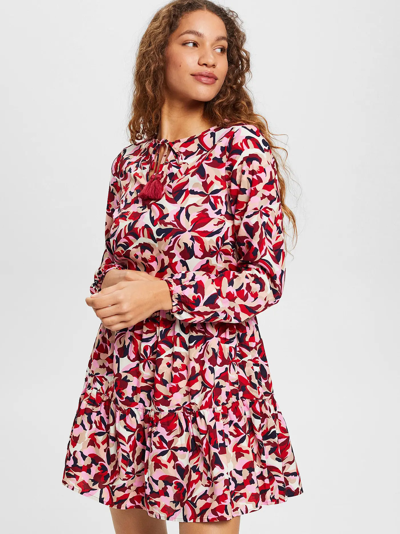 ESPRIT | Damen Strandkleid Tunika  | dunkelrot