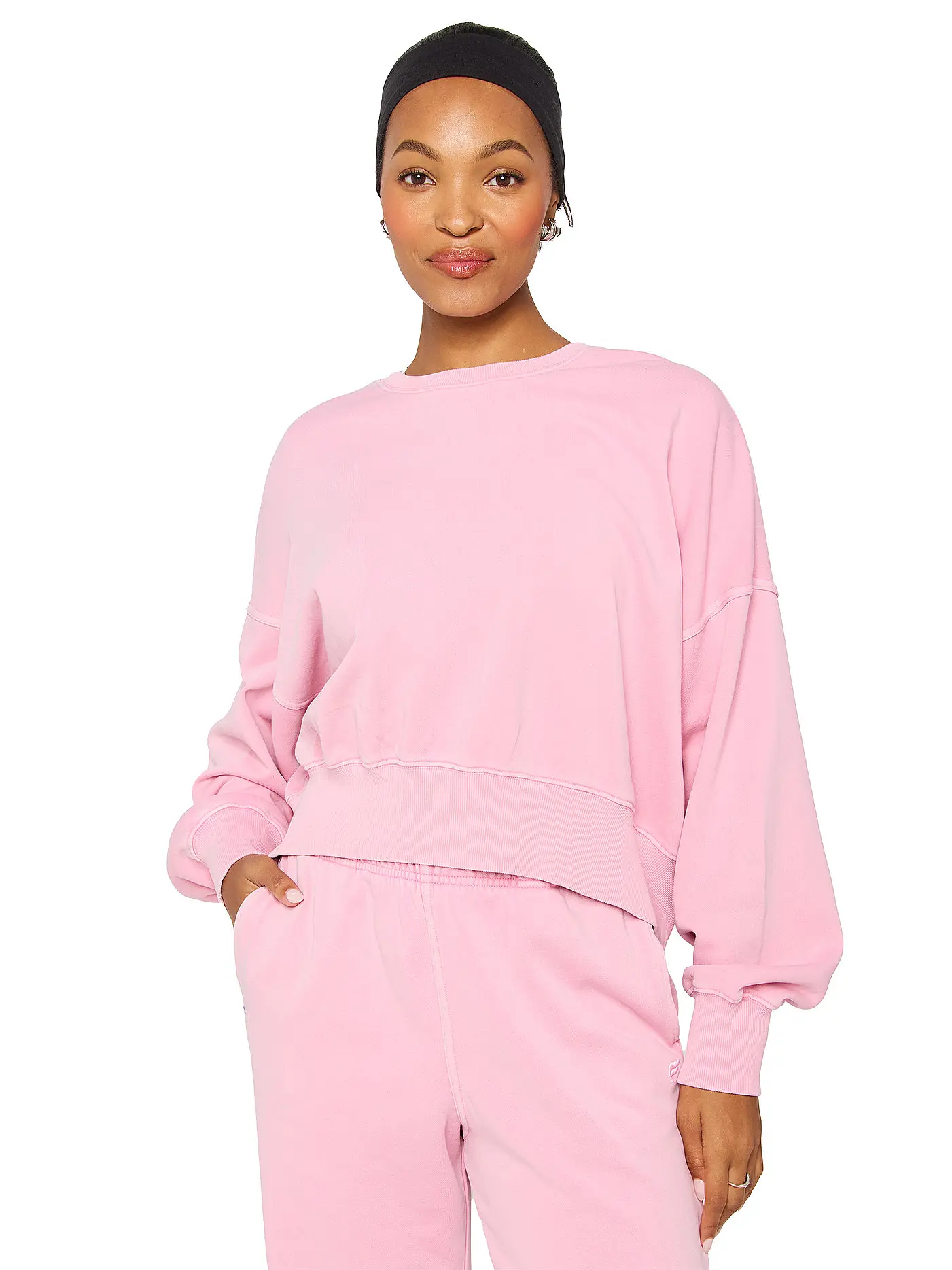 FABLETICS | Damen Fitnesssweater Year Round Terry Crew | rosa