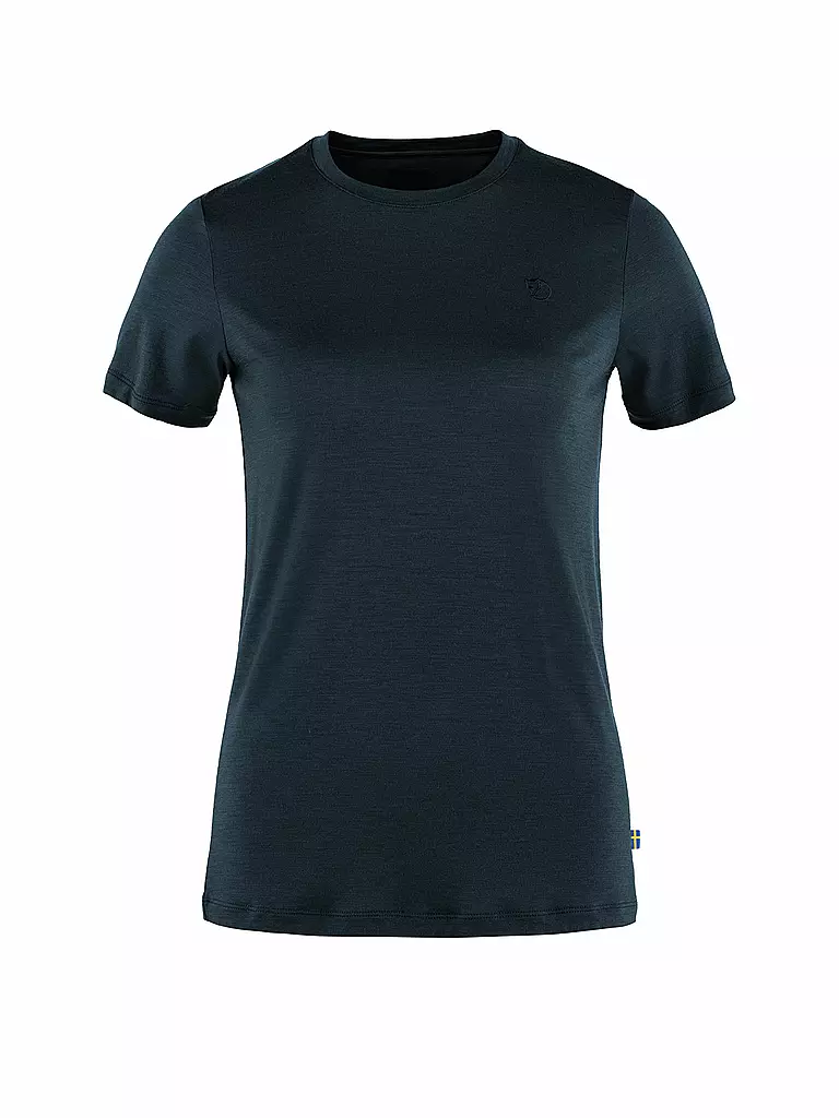 FJÄLLRÄVEN | Damen T-Shirt Abisko Wool SS W | dunkelblau