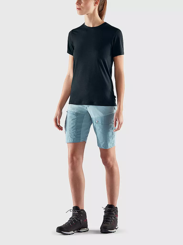 FJÄLLRÄVEN | Damen T-Shirt Abisko Wool SS W | dunkelblau