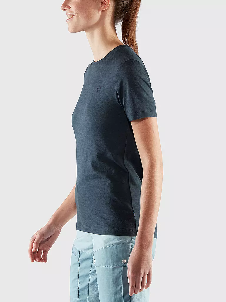FJÄLLRÄVEN | Damen T-Shirt Abisko Wool SS W | dunkelblau