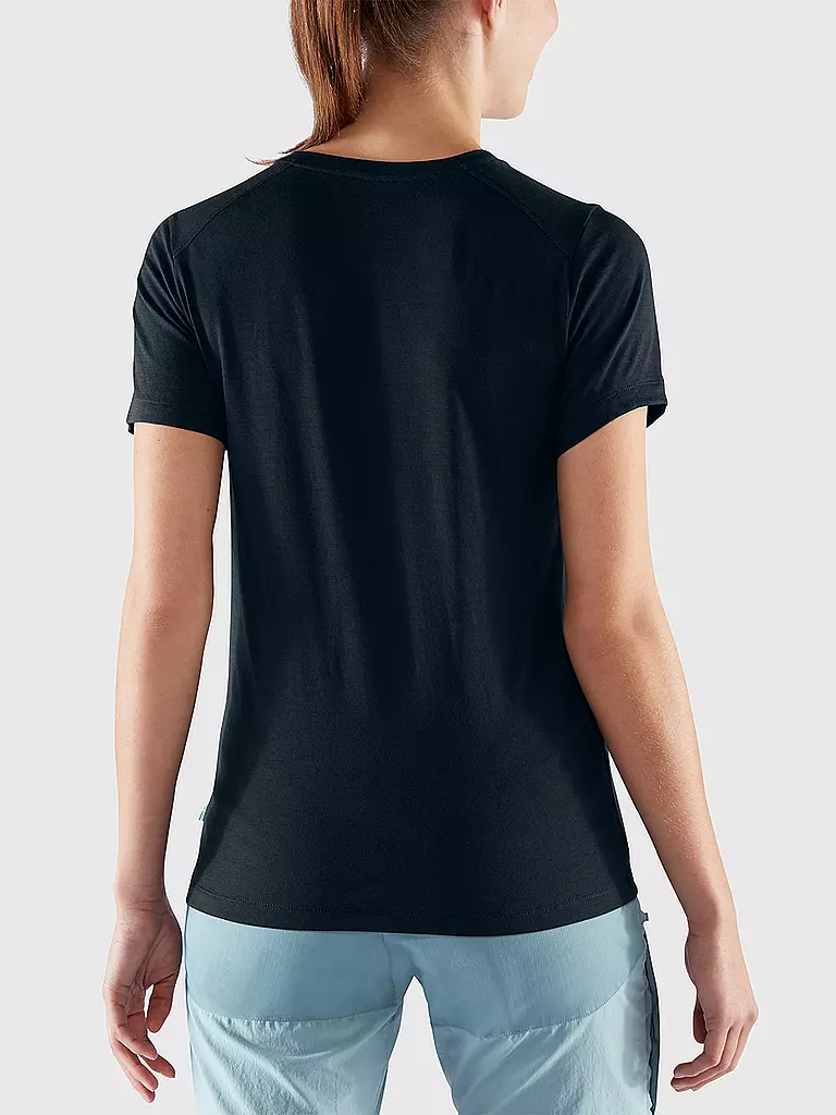 FJÄLLRÄVEN | Damen T-Shirt Abisko Wool SS W | dunkelblau