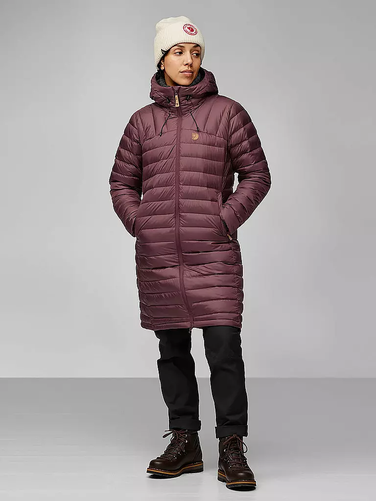 FJÄLLRÄVEN | Damen Winterjacke Snow Flake Down Hoodie | dunkelrot