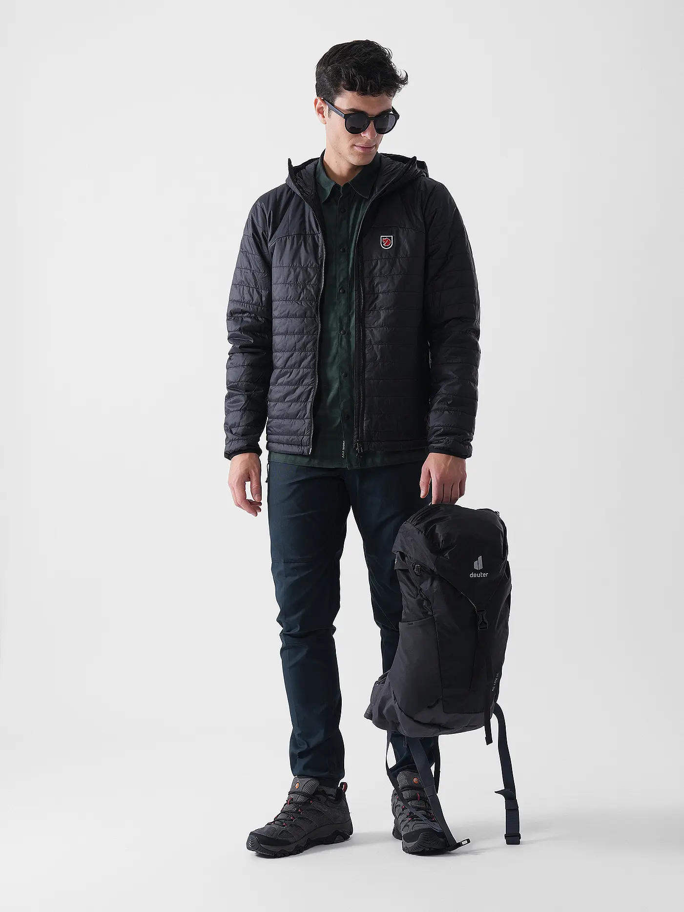 FJÄLLRÄVEN | Herren Isojacke Expedition X-Lätt Hoodie | schwarz