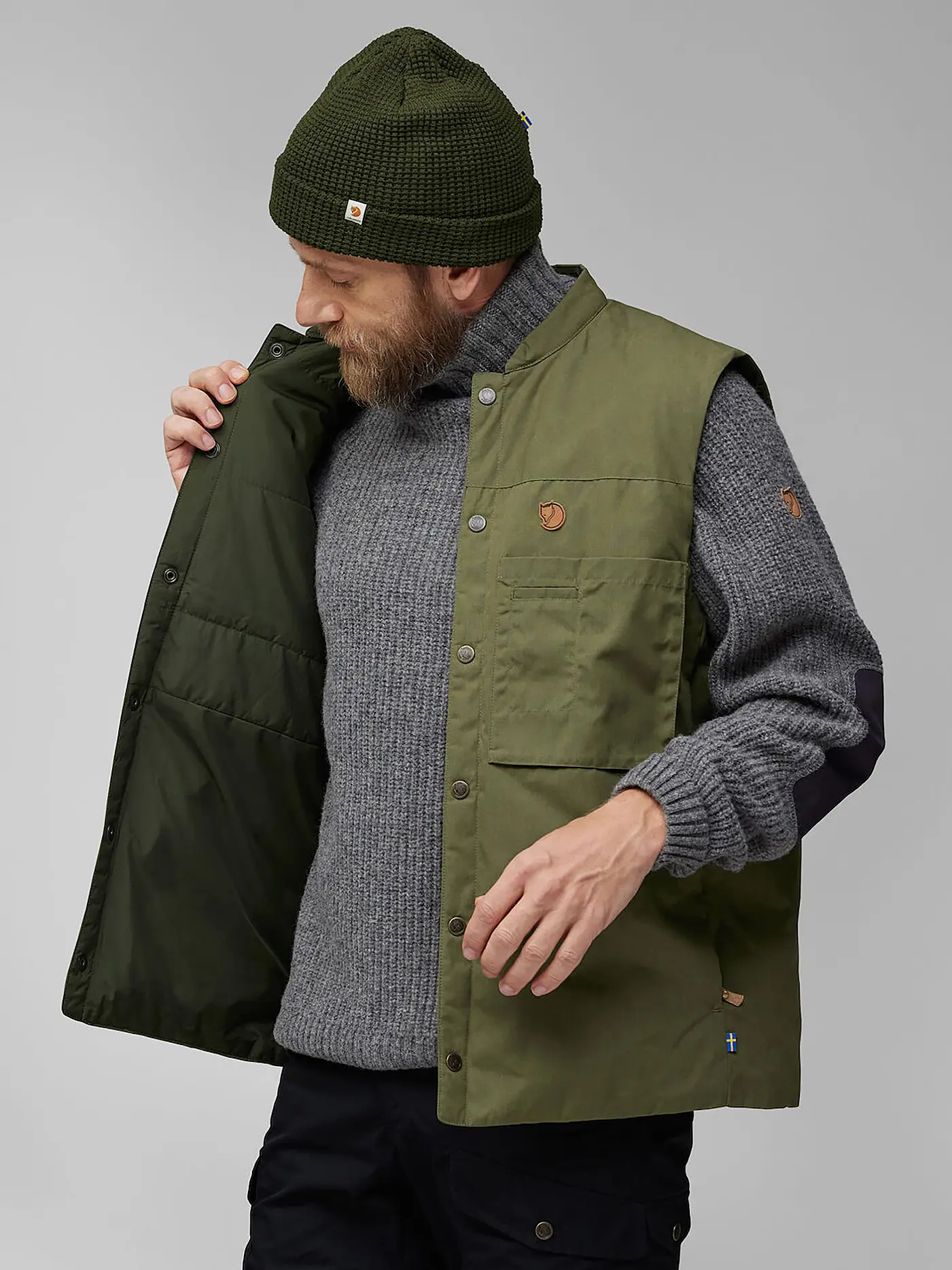 FJÄLLRÄVEN | Herren Weste Singi Padded G1000 | olive