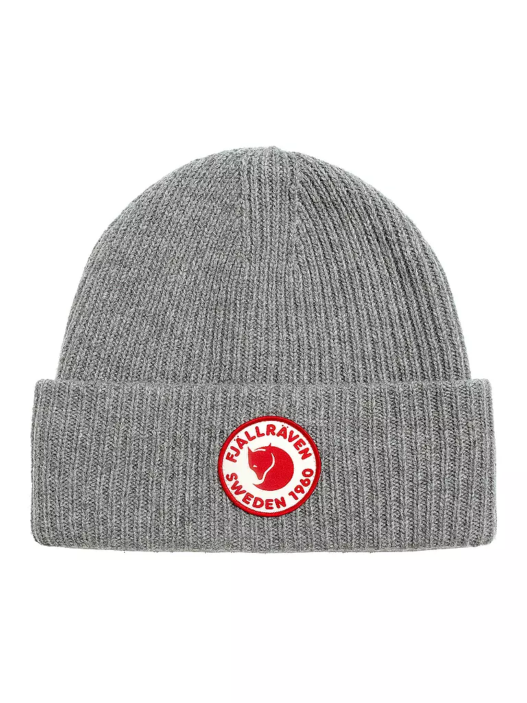 FJÄLLRÄVEN | Mütze 1960 Logo Merino | hellgrau